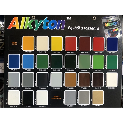 Alkyton fémfesték fényes RAL3020 SZIGNÁL PIROS 750ml