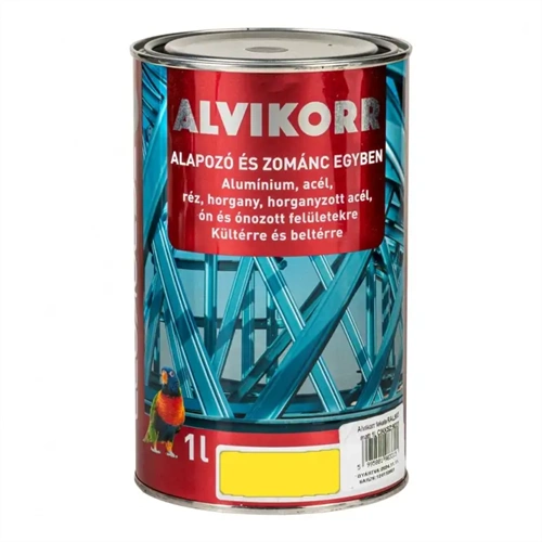 Alvikorr alapozó és zománcfesték egyben RAL1018 SÁRGA 1L
