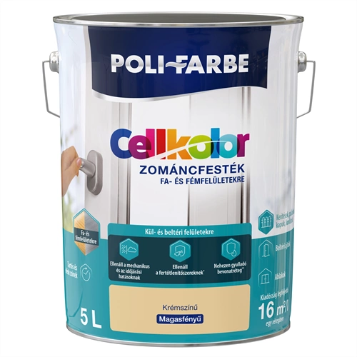 Cellkolor magasfényű zománcfesték KRÉMSZÍNŰ 5L Cellkolor magasfényű zománcfesték KRÉMSZÍNŰ 5L