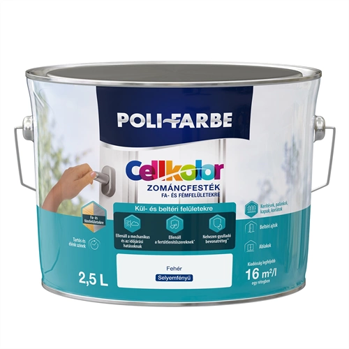 Cellkolor selyemfényű zománcfesték FEHÉR 2,5L Cellkolor selyemfényű zománcfesték FEHÉR 2,5L