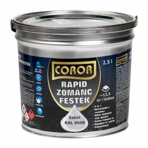 Coror Rapid zománc RAL9006 EZÜST 2,5L