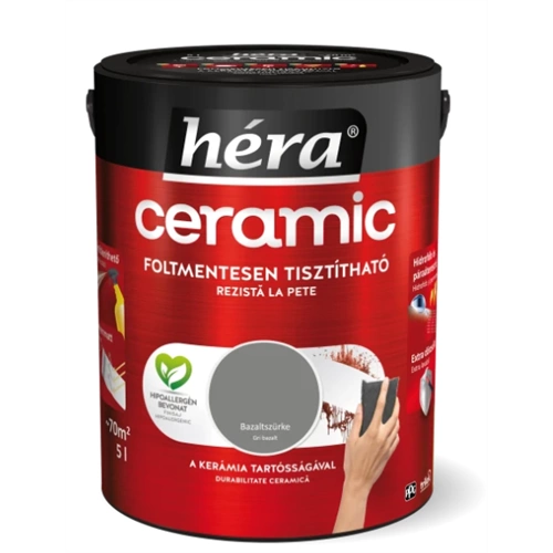 Héra Ceramic beltéri falfesték BAZALT SZÜRKE 5L