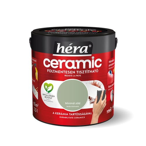 Héra Ceramic beltéri falfesték MINIMÁL ZÖLD 2,5L Héra Ceramic beltéri falfesték MINIMÁL ZÖLD 2,5L
