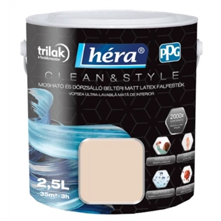 Héra Clean&Style Extra beltéri falfesték BUBBLE TEA 2,5L Héra Clean&Style Extra beltéri falfesték BUBBLE TEA 2,5L