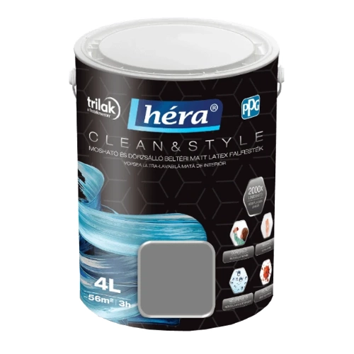 Héra Clean&Style Extra beltéri falfesték ÉJFARKAS 4L Héra Clean&Style Extra beltéri falfesték ÉJFARKAS 4L