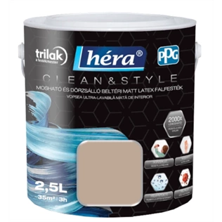 Héra Clean&Style Extra beltéri falfesték IRISH COFFEE 2,5L Héra Clean&Style Extra beltéri falfesték IRISH COFFEE 2,5L