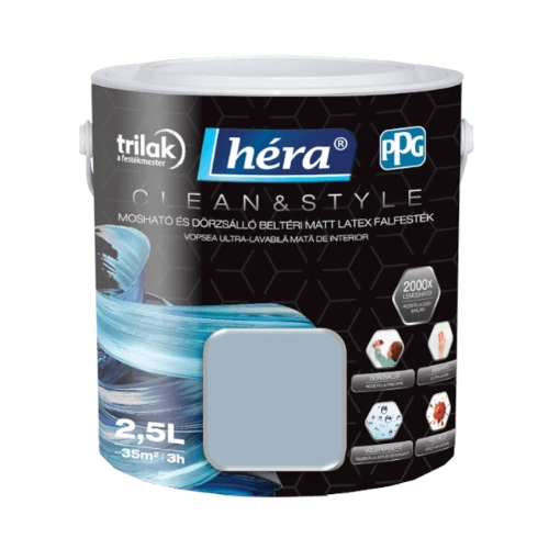 Héra Clean&Style Extra beltéri falfesték LENVÁSZON 2,5L Héra Clean&Style Extra beltéri falfesték LENVÁSZON 2,5L
