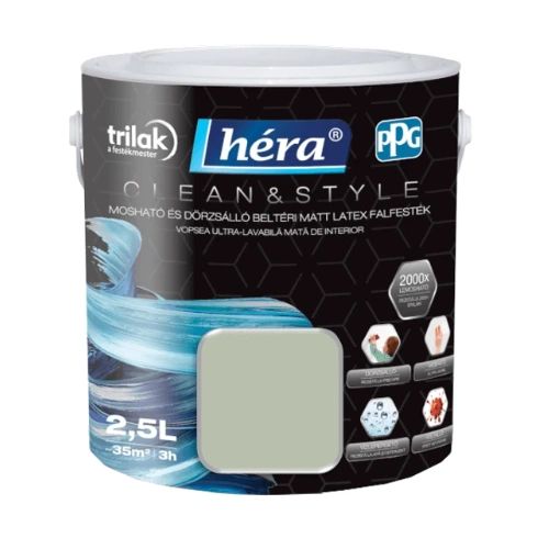 Héra Clean&Style Extra beltéri falfesték ZUZMÓ 2,5L