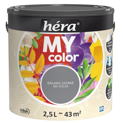 Héra My Color beltéri falfesték GALAXIS SZÜRKE 2,5L Héra My Color beltéri falfesték GALAXIS SZÜRKE 2,5L