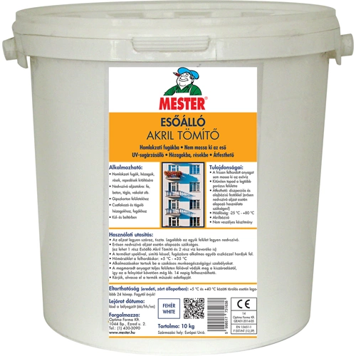 Mester esőálló akril tömítő FEHÉR 10kg Mester esőálló akril tömítő FEHÉR 10kg