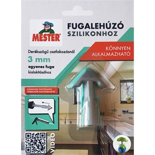 Mester fugalehúzó szilikonhoz SZÜRKE/TÜRKIZ  egyenes 3mm