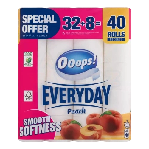 Ooops! Everyday (Vanessa) toalettpapír 3 rétegű 32+8 tekercs Barack