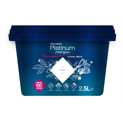 Poli-Farbe Platinum matt latex F11 FEHÉR 2,5L Poli-Farbe Platinum matt latex F11 FEHÉR 2,5L