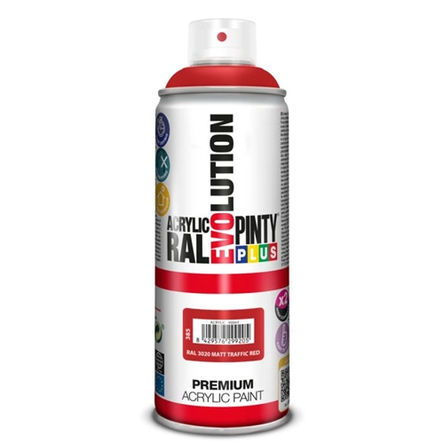 Pinty Plus Evolution AKRIL-400ML RAL3020 matt közlekedési piros Pinty Plus Evolution AKRIL-400ML RAL3020 matt közlekedési piros