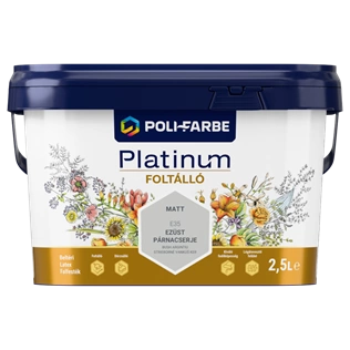 Poli-Farbe Platinum Foltálló E35 EZÜST PÁRNACSERJE 2,5L