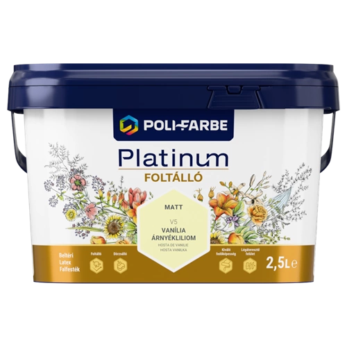 Poli-Farbe Platinum Foltálló V5 VANÍLIA ÁRNYÉKLILIOM 2,5L