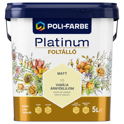 Poli-Farbe Platinum Foltálló V5 VANÍLIA ÁRNYÉKLILIOM 5L