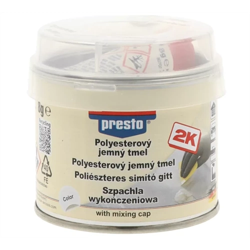 Presto poliészteres finom (simító) gitt fehér 250 g