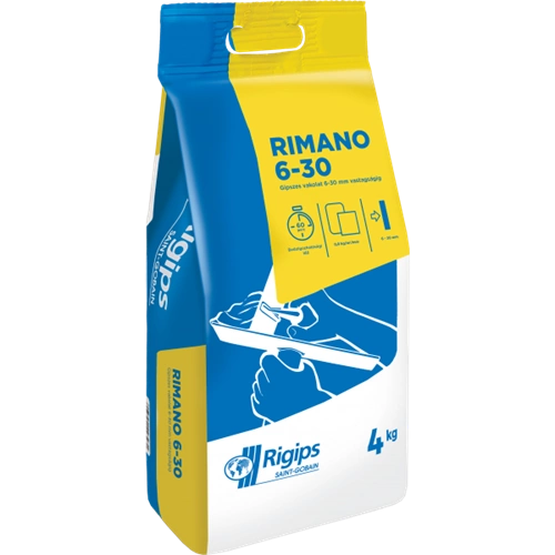 Rigips Rimano 6-30 gipszes kézivakolat 4kg/zsák Rigips Rimano 6-30 gipszes kézivakolat 4kg/zsák