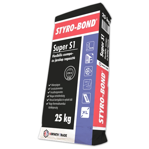 Styro-Bond " SUPER S1" flexibilis cemperagasztó 25kg Styro-Bond " SUPER S1" flexibilis cemperagasztó 25kg