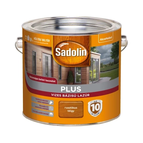Sadolin Plus vizes vastaglazúr RUSZTIKUS TÖLGY 2,5L