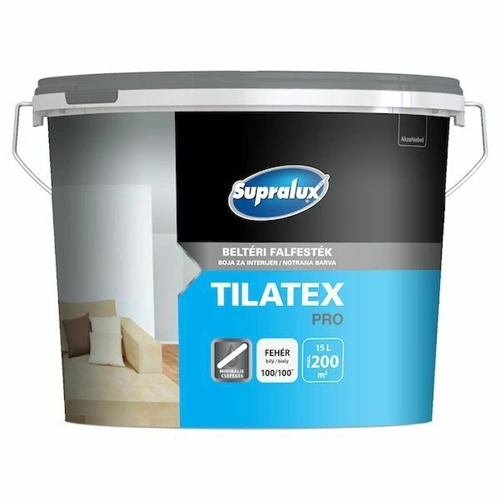 Supralux Tilatex Pro beltéri falfesték fehér 15L Supralux Tilatex Pro beltéri falfesték fehér 15L