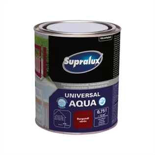 Supralux Universal Aqua selyemfényű zománcfesték BURGUNDI VÖRÖS 750ml