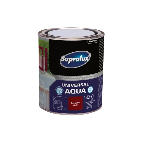 Supralux Universal Aqua selyemfényű zománcfesték BURGUNDI VÖRÖS 750ml