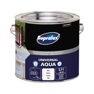 Supralux Universal Aqua selyemfényű zománcfesték FEHÉR 2,5L