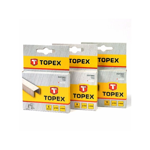 Topex Tűzőkapocs 8mm 1000db/csomag J típus Topex Tűzőkapocs 8mm 1000db/csomag J típus