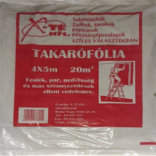 Takarófólia VÉKONY (általános célokra) 4x5m Takarófólia VÉKONY (általános célokra) 4x5m