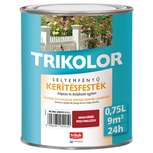 Trikolor selyemfényű kerítésfesték ANGOLVÖRÖS 750ml Trikolor selyemfényű kerítésfesték ANGOLVÖRÖS 750ml