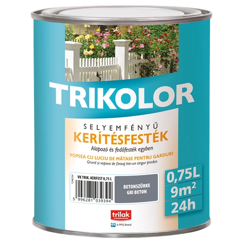 Trikolor selyemfényű kerítésfesték BETONSZÜRKE 750ml Trikolor selyemfényű kerítésfesték BETONSZÜRKE 750ml