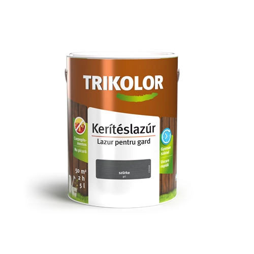 Trikolor vékony kerítéslazúr SZÜRKE 5L
