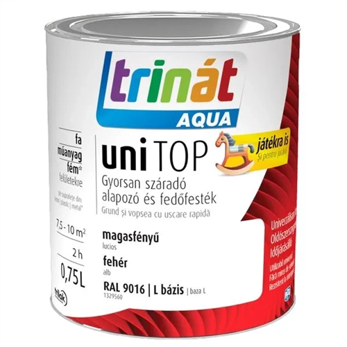 Trinát Aqua Unitop magasfényű zománcfesték RAL9016 FEHÉR "L"  bázis 750ml