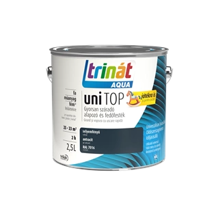 Trinát Aqua Unitop selyemfényű alapozó és fedőfesték RAL 7016 ANTRACIT 2,5L Trinát Aqua Unitop selyemfényű alapozó és fedőfesték RAL 7016 ANTRACIT 2,5L