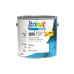 Trinát Aqua Unitop selyemfényű alapozó és fedőfesték RAL 9016 L bázis FEHÉR 2,5L Trinát Aqua Unitop selyemfényű alapozó és fedőfesték RAL 9016 L bázis FEHÉR 2,5L