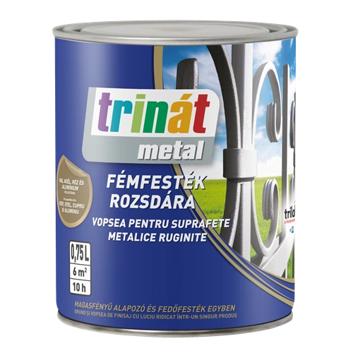 Trinát Metal fémfesték magasfényű 9005 FEKETE 750ml