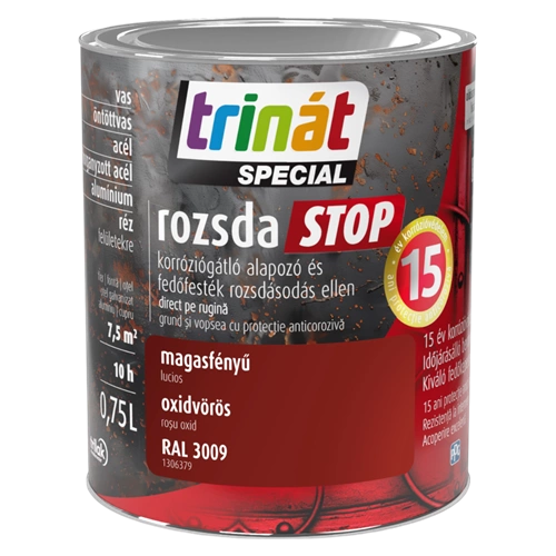 Trinát Rozsdastop magasfényű RAL3009 OXIDVÖRÖS 750ml Trinát Rozsdastop magasfényű RAL3009 OXIDVÖRÖS 750ml