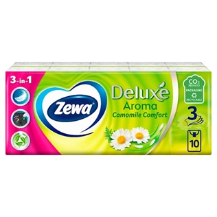 Zewa Deluxe papírzsebkendő 3 rétegű 1x10 db Camomile Comfort Zewa Deluxe papírzsebkendő 3 rétegű 1x10 db Camomile Comfort