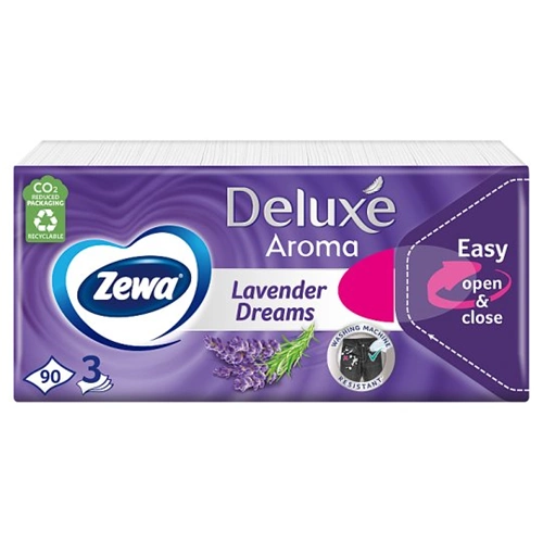 Zewa Deluxe papírzsebkendő 3 rétegű 90 db Lavender Dreams Zewa Deluxe papírzsebkendő 3 rétegű 90 db Lavender Dreams